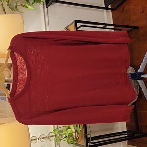 Loft Outlet super soft long sleeved lightweight sweater, XL, Burgundy